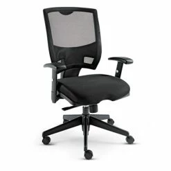 Alera® Alera Epoch Series Fabric Mesh Multifunction Chair, Supports Up To 275 Lb, 17.63" To 22.44" Seat Height, Black