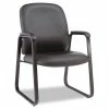 Alera® Alera Genaro Bonded Leather High-Back Guest Chair, 24.60" X 24.80" X 36.61", Black Seat, Black Back, Black Base