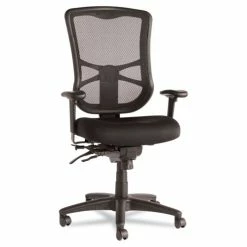 Alera® Alera Elusion Series Mesh High-Back Multifunction Chair, Supports Up To 275 Lb, 17.2" To 20.6" Seat Height, Black
