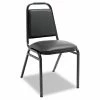 Alera® Padded Steel Stacking Chair, Supports Up To 250 Lb, 18.5" Seat Height, Black Seat, Black Back, Black Base, 4/Carton