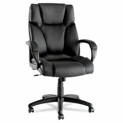 Alera® Alera Fraze Series Executive High-Back Swivel/Tilt Bonded Leather Chair, Supports 275 Lb, 17.71" To 21.65" Seat Height, Black