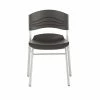 Iceberg CafeWorks Chair, Supports Up To 225 Lb, 18" Seat Height, Graphite Seat/Back, Silver Base, 2/Carton