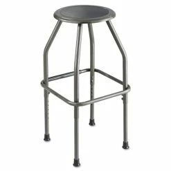 Safco® Diesel Industrial Stool With Stationary Seat, Backless, Supports Up To 250 Lb, 22" To 30" Seat Height, Pewter