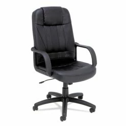 Alera® Alera Sparis Executive High-Back Swivel/Tilt Bonded Leather Chair, Supports Up To 275 Lb, 18.11" To 22.04" Seat Height, Black