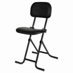 Alera® Alera IL Series Height-Adjustable Folding Stool, Supports Up To 300 Lb, 27.5" Seat Height, Black