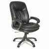 OIF Executive Swivel/Tilt Bonded Leather High-Back Chair, Supports Up To 250 Lb, 18.50" To 21.65" Seat Height, Black
