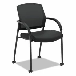HON® Lota Series Guest Side Chair, 23" X 24.75" X 34.5", Black Seat, Black Back, Black Base