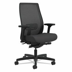 HON® Endorse Mesh Mid-Back Work Chair, Supports Up To 300 Lb, 17.5" To 21.75" Seat Height, Black