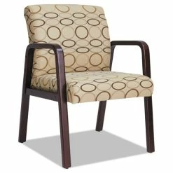 Alera® Alera Reception Lounge WL Series Guest Chair, 24.21" X 24.8" X 32.67", Tan Seat, Tan Back, Mahogany Base
