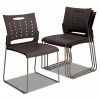 Alera® Alera Continental Series Plastic Perforated Back Stack Chair, Supports 275 Lb, Charcoal Gray Seat/Back, Gunmetal Base, 4/CT