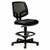 HON® Volt Series Mesh Back Adjustable Leather Task Stool, Supports Up To 250 Lb, 22.88" To 32.38" Seat Height, Black