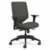 HON® Solve Series Upholstered Back Task Chair, Supports Up To 300 Lb, 17" To 22" Seat Height, Ink Seat/Back, Black Base