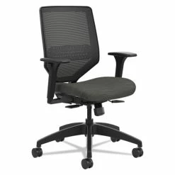 HON® Solve Series Mesh Back Task Chair, Supports Up To 300 Lb, 16" To 22" Seat Height, Ink Seat, Black Back/Base