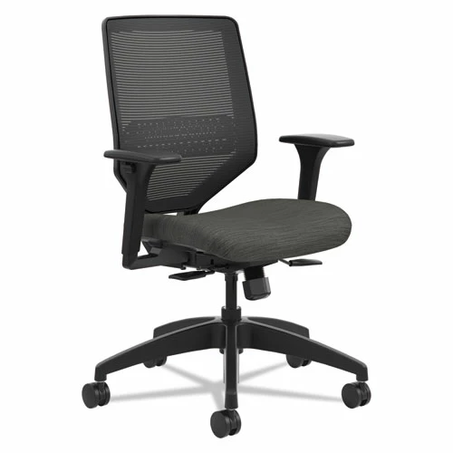 HON® Solve Series Mesh Back Task Chair, Supports Up To 300 Lb, 16" To 22" Seat Height, Ink Seat, Black Back/Base