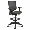HON® Solve Series Mesh Back Task Stool, Supports Up To 300 Lb, 23" To 33" Seat Height, Ink Seat/Back, Black Base