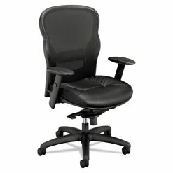 HON® Wave Mesh High-Back Task Chair, Supports Up To 250 Lb, 19.25" To 22" Seat Height, Black