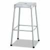 Safco® Bar-Height Steel Stool, Backless, Supports Up To 250 Lb, 29" Seat Height, Silver
