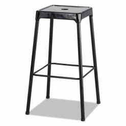 Safco® Bar-Height Steel Stool, Backless, Supports Up To 250 Lb, 29" Seat Height, Black