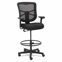Alera® Alera Elusion Series Mesh Stool, Supports Up To 275 Lb, 22.6" To 31.6" Seat Height, Black