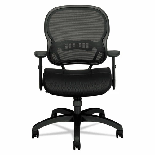 HON® Wave Mesh Mid-Back Task Chair, Supports Up To 250 Lb, 18" To 22.25" Seat Height, Black - Image 2