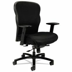 HON® Wave Mesh Big And Tall Chair, Supports Up To 450 Lb, 19.25" To 22.25" Seat Height, Black