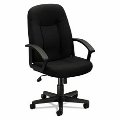 HON® HVL601 Series Executive High-Back Chair, Supports Up To 250 Lb, 17.44" To 20.94" Seat Height, Black