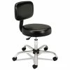HON® Adjustable Task/Lab Stool, Supports Up To 250 Lb, 17.25" To 22" Seat Height, Black Seat/Back, Steel Base