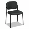 HON® VL606 Stacking Guest Chair Without Arms, Fabric Upholstery, 21.25" X 21" X 32.75", Charcoal Seat, Charcoal Back, Black Base