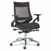 Alera® Alera EB-W Series Pivot Arm Multifunction Mesh Chair, Supports 275 Lb, 18.62" To 22.32" Seat, Black Seat/Back, Aluminum Base