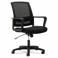 OIF Mesh Mid-Back Chair, Supports Up To 225 Lb, 17" To 21.5" Seat Height, Black