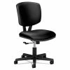 HON® Volt Series Leather Task Chair, Supports Up To 250 Lb, 18" To 22.25" Seat Height, Black