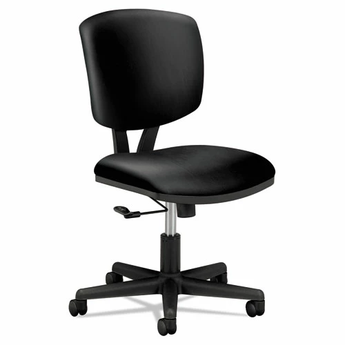 HON® Volt Series Leather Task Chair, Supports Up To 250 Lb, 18" To 22.25" Seat Height, Black