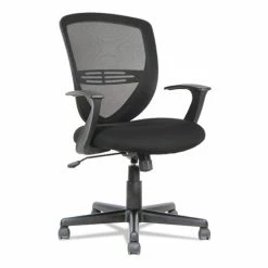 OIF Swivel/Tilt Mesh Mid-Back Task Chair, Supports Up To 250 Lb, 17.91" To 21.45" Seat Height, Black