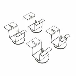 HON® Brigade Pedestal Adjustable Glides, Rigid Mount Plate, 2" X 2" Glide, Black, 4/Set