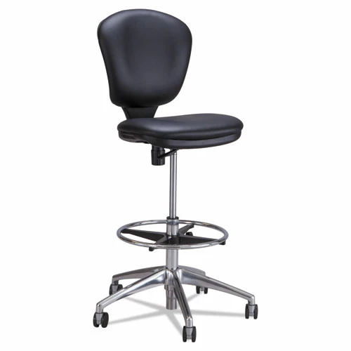 Safco® Metro Collection Extended-Height Chair, Supports Up To 250 Lb, 23" To 33" Seat Height, Black Seat/Back, Chrome Base