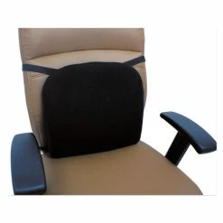 Alera® Cooling Gel Memory Foam Backrest, Two Adjustable Chair-Back Straps, 14.13 X 14.13 X 2.75, Black