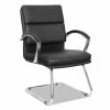 Alera® Alera Neratoli Slim Profile Stain-Resistant Faux Leather Guest Chair, 23.81" X 27.16" X 36.61", Black Seat/Back, Chrome Base