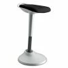 HON® Perch Series Seat, Backless, Supports Up To 250 Lb, Black Seat, Silver Base