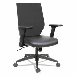 Alera® Alera EB-T Series Synchro Mid-Back Flip-Arm Chair, Supports Up To 275 Lb, 17.71" To 21.65" Seat Height, Black