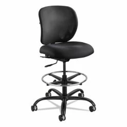 Safco® Vue Heavy-Duty Extended-Height Stool, Supports Up To 350 Lb, 23" To 32.5" Seat Height, Black Fabric