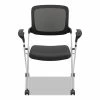 HON® VL314 Mesh Back Nesting Chair, Supports Up To 250 Lb, 19" Seat Height, Black Seat, Black Back, Silver Base