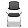 HON® VL304 Mesh Back Nesting Chair, Supports Up To 250 Lb, 19" Seat Height, Black Seat, Black Back, Silver Base
