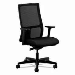 HON® Ignition Series Mesh Mid-Back Work Chair, Supports Up To 300 Lb, 17.5" To 22" Seat Height, Black