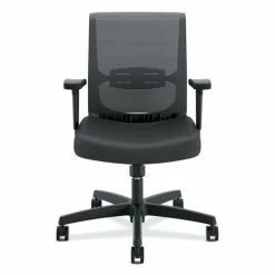 HON® Convergence Mid-Back Task Chair, Swivel-Tilt, Supports Up To 275 Lb, 15.75" To 20.13" Seat Height, Black