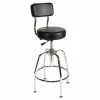 ShopSol™ Heavy-Duty Shop Stool, Supports Up To 300 Lb, 29" To 34" Seat Height, Black Seat/Back, Chrome Base