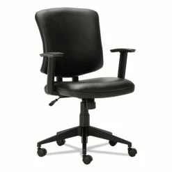 Alera® Alera Everyday Task Office Chair, Bonded Leather Seat/Back, Supports Up To 275 Lb, 17.6" To 21.5" Seat Height, Black