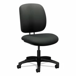 HON® ComforTask Task Swivel Chair, Supports Up To 300 Lb, 15" To 20" Seat Height, Iron Ore Seat/Back, Black Base