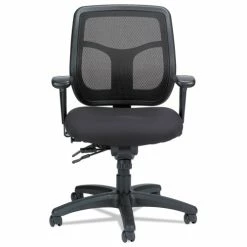 Eurotech Apollo Multi-Function Mesh Task Chair, Supports Up To 250 Lb, 18.9" To 22.4" Seat Height, Silver Seat/Back, Black Base