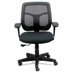 Eurotech Apollo Mid-Back Mesh Chair, 18.1" To 21.7" Seat Height, Black