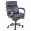La-Z-Boy® Woodbury Mid-Back Executive Chair, Supports Up To 300 Lb, 18.75" To 21.75" Seat Height, Brown Seat/Back, Weathered Sand Base